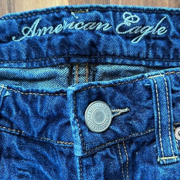 American Eagle Outfitters Blue Jean Shorts Distressed - Picture 2 of 7